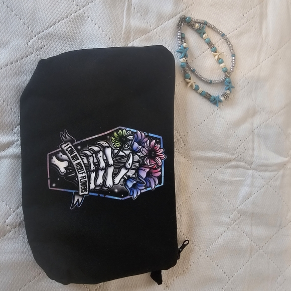 Sky Blue Beach Double Anklet & I can buy myself flowers Bag - Picture 2 of 7